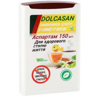 Dolcasan Аспартам, 150 шт., Замінник цукру в таблетках
