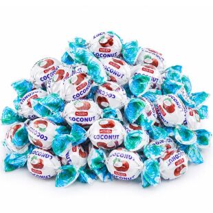 Roshen Coconut, 1 кг, Цукерки карамельні зі смаком кокоса, Рошен 