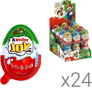 Kinder Joy, 24 шт. х 20 г, Шоколадное яйцо с сюрпризом Киндер Джой, в ассортименте