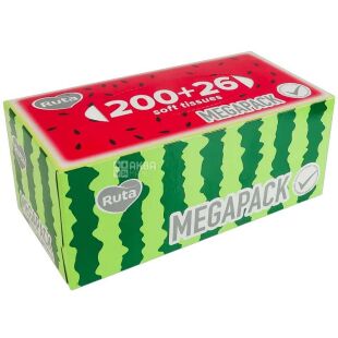 Ruta, Family Pack, 200+26 шт., Серветки косметичні Рута, 2-шарові, 20х21 см