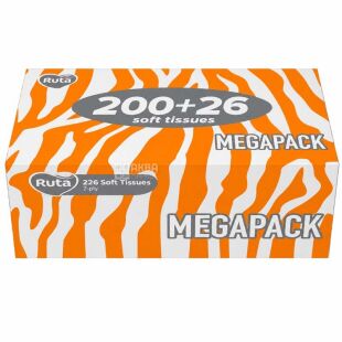 Ruta, Family Pack, 200+26 шт., Серветки косметичні Рута, 2-шарові, 20х21 см