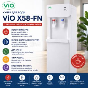 ViO X58-FN, Кулер для воды без охлаждения и верхней загрузкой бутыли, белый