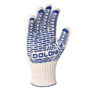 Doloni, 1 пара, Размер XL, Перчатки трикотажные рабочие из ПВХ, белые, Долони