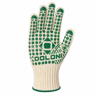 Doloni, 1 пара, Розмір XL, Рукавички трикотажні робочі з ПВХ, білі, Долоні