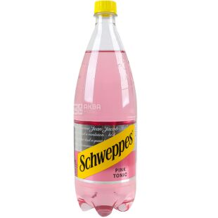 Schweppes  Pink Tonic, 1 л, Напій сильногазований з фруктовим смаком Рожевий Тонік Швепс, ПЕТ