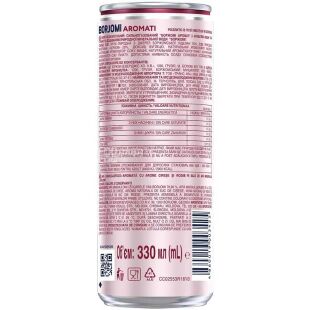 Borjomi Aromati, 0.33 л, Вода минеральная сильногазированная со вкусом Вишни и граната, Боржоми Аромати, ж/б