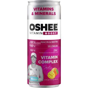 OSHEE Vitamin Complex, 0,25 л, Напиток изотонический газированный Апельсин-Манго, Оши, ж/б