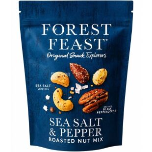 Forest Feast, 120 г, Суміш смажених горіхів з морською сіллю та перцем, Форест Фест