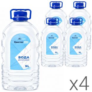 Дистиллированная вода Химэкспресс, Упаковка 4 шт. х 5л, ПЭТ
