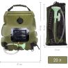 ViO TK-66, Портативный солнечный душ с термометром, 20 л