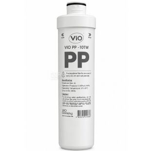 ViO PP-10TW, 1 шт., Змінний поліпропіленовий картридж механічного очищення для пурифайєра ViO P04