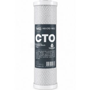 ViO CTO-10CC, 1 pc., replacement carbon cartridge for ViO HT-Y4-100G and ViO HT-A1-75G reverse osmosis systems.