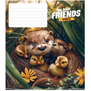 Школярик The Best friends, 1 шт., Тетрадь в клеточку, 12 л., в ассортименте