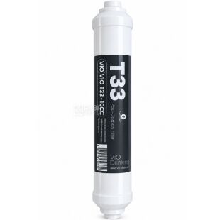 ViO T33-10CC, 1 pc., replacement post-carbon cartridge for ViO HT-Y4-100G and ViO HT-A1-75G reverse osmosis systems.