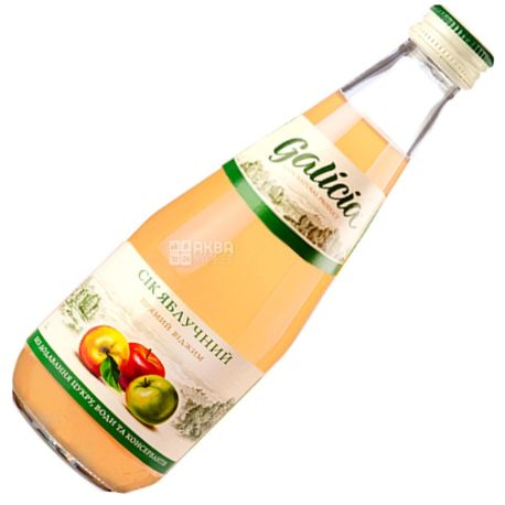 Galicia, 0,3 л, Сок натуральный Яблочный Галиция, без сахара, стекло