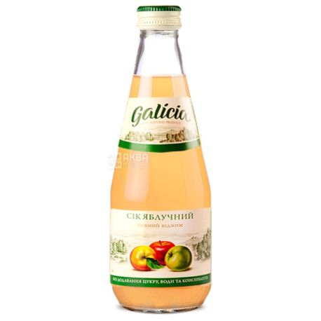 Galicia, 0,3 л, Сок натуральный Яблочный Галиция, без сахара, стекло