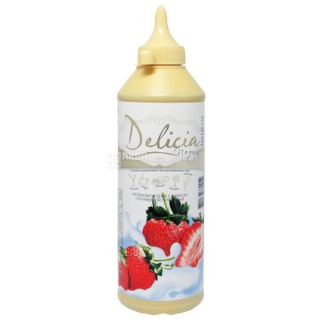 Delicia, Клубника, 600 г, Делиция, топпинг с фруктовым ароматом
