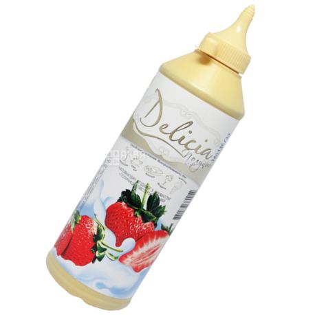 Delicia, Клубника, 600 г, Делиция, топпинг с фруктовым ароматом