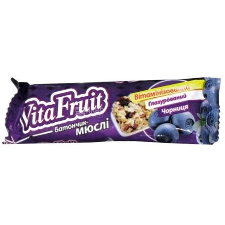 Vitapak, 25 g, bar-muesli, Vita Fruit, Blueberry