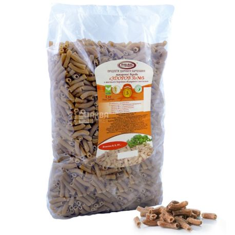 McVar Ecoproduct, 1000 g, macaroni, rye flour, with bran, Health, №5