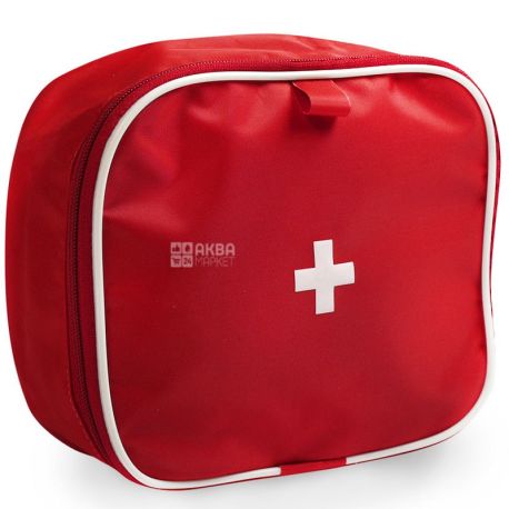 First Aid Kit Case, Small, Cloth, Red, m / s