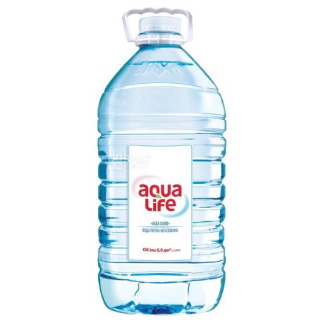 AquaLife, Упаковка 10 шт. по 6 л, Вода негазированная, ПЭТ