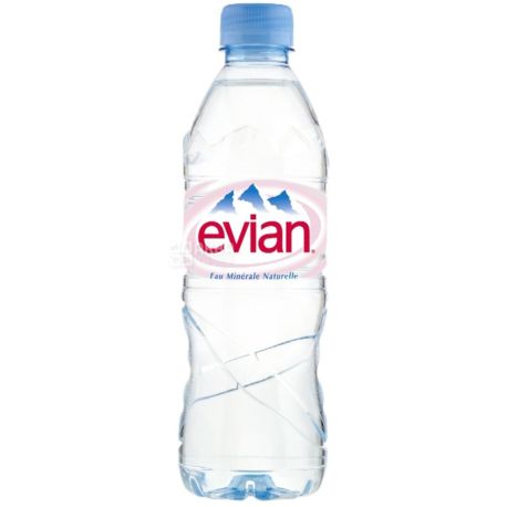 Evian, Упаковка 6 шт. по 0,5 л, Вода негазована, ПЕТ, ПЕТ