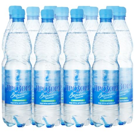 Прозора, 0,5 л, Упаковка 12 шт., Вода минеральная негазированная, ПЭТ