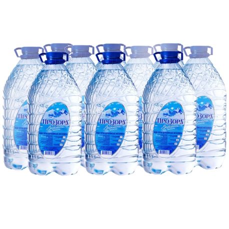 Прозора, 6 л, Упаковка 10 шт., Вода минеральная негазированная, ПЭТ