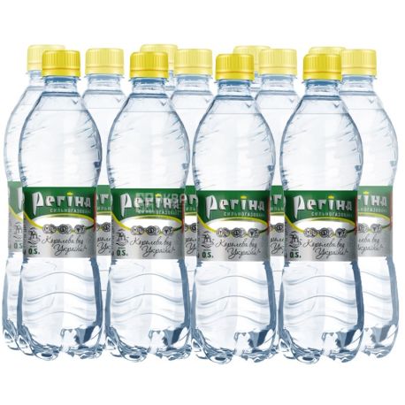 Regina, Packing 12 pcs. 0.5 l each, highly carbonated water, mineral, PET, PAT