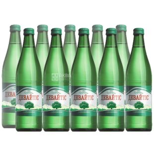 Девайтис, 0,5 л, Упаковка 12 шт., Вода минеральная слабогазированная, стекло