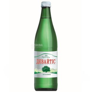 Девайтіс, 0,5 л, Упаковка 12 шт., Вода мінеральна негазована, скло