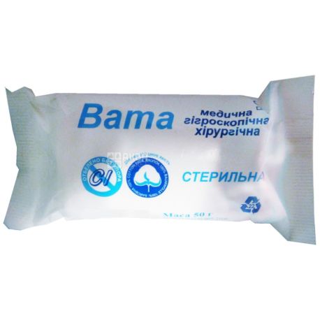 Кампус Коттон Клаб, 50 г, Медицинская вата, Стерильная
