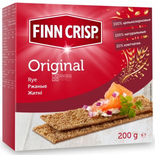 Finn Crisp, 200 г, сухарики, ржаные, Original
