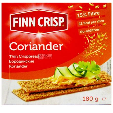 Finn Crisp, Coriander, 180 г, Сухарики ржаные с кориандром