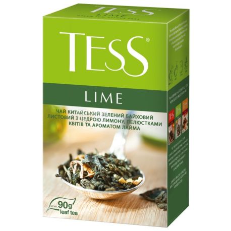 Tess,Lime, 90 г, Чай Тесс, Лайм, зеленый с ароматом лайма