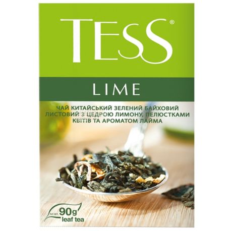 Tess,Lime, 90 г, Чай Тесс, Лайм, зеленый с ароматом лайма