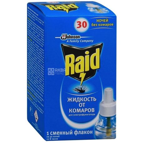 Raid, fumigator fluid, 30 nights