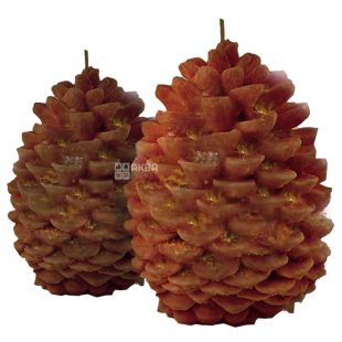 Natali Candles, 4,5х4,5 см, свеча, Шишечка, Коричневая