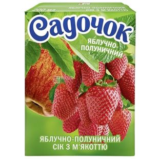 Садочок, 0,2 л, сок, яблочно-клубничный