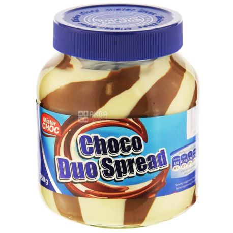 Mister Choc, 750 г, шоколадная паста, Choco Duo, ПЭТ