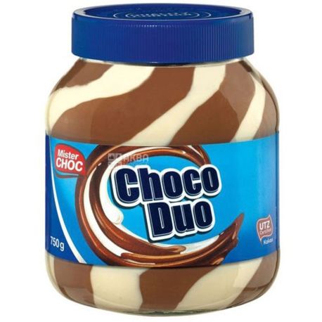 Mister Choc, 750 г, шоколадная паста, Choco Duo, ПЭТ