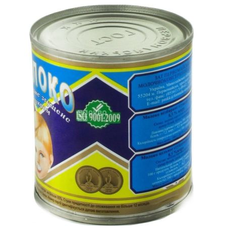 Condensed milk, 370 g 8.5%, whole, with sugar, w / w