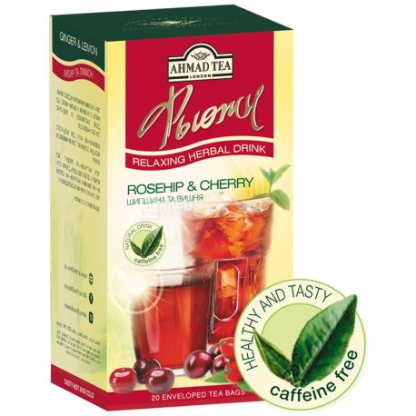 Ahmad Tea Fusion, 20 пак, Чай фруктовый Ахмад Ти Фьюжен, Шиповник и вишня