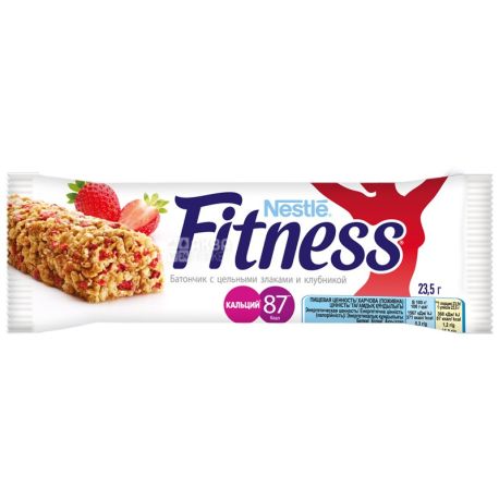 Fitness, 23,5 г, батончик, з цільними злаками і полуницею