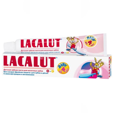 Lacalut Baby, 50 мл, Дитяча зубна паста, без цукру, до 4-х років