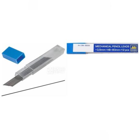 Buromax, 0,5 mm, Rod, For a mechanical pencil, Black, m / s