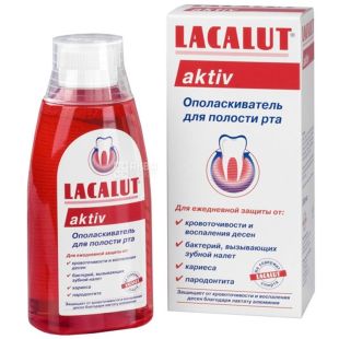 Lacalut, Active, 300 мл, Жидкость для полоскания рта, Защита от воспаления десен и кариеса