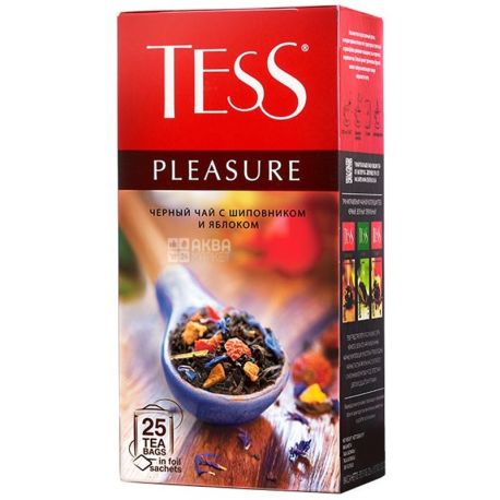 Tess, Pleasure, 25 пак., Чай Тесс, Плэжа, черный с шиповником и яблоком