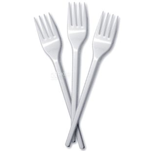 Промтус, Вилка пластикова, біла, 100 шт.